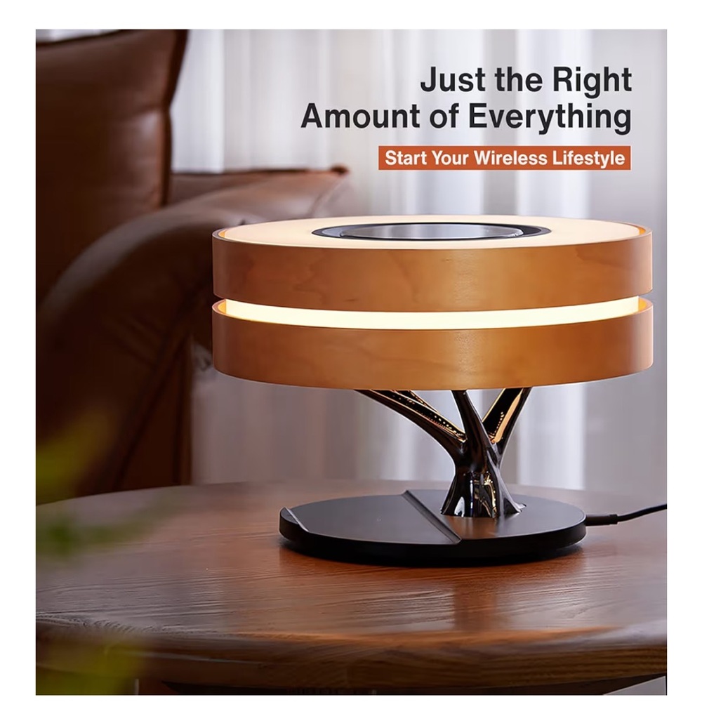 AMPULLA bamboo wireless charging sunlight mimic lamp